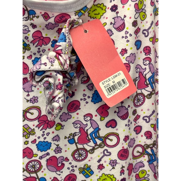 NWT Miss Shadia Cotton Nightgown & Matching Scrunchy Junior Medium Sleepwear - Picture 4 of 6